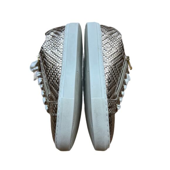 SOLE BLISS. Metallic Weave Leather Sneakers. Wmn Sz 36/US Sz 5. Made in a Italy - Picture 4 of 10
